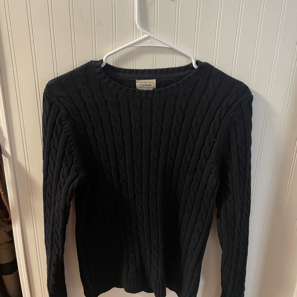 L.L. Bean Women's Dark Cable Knit Sweater